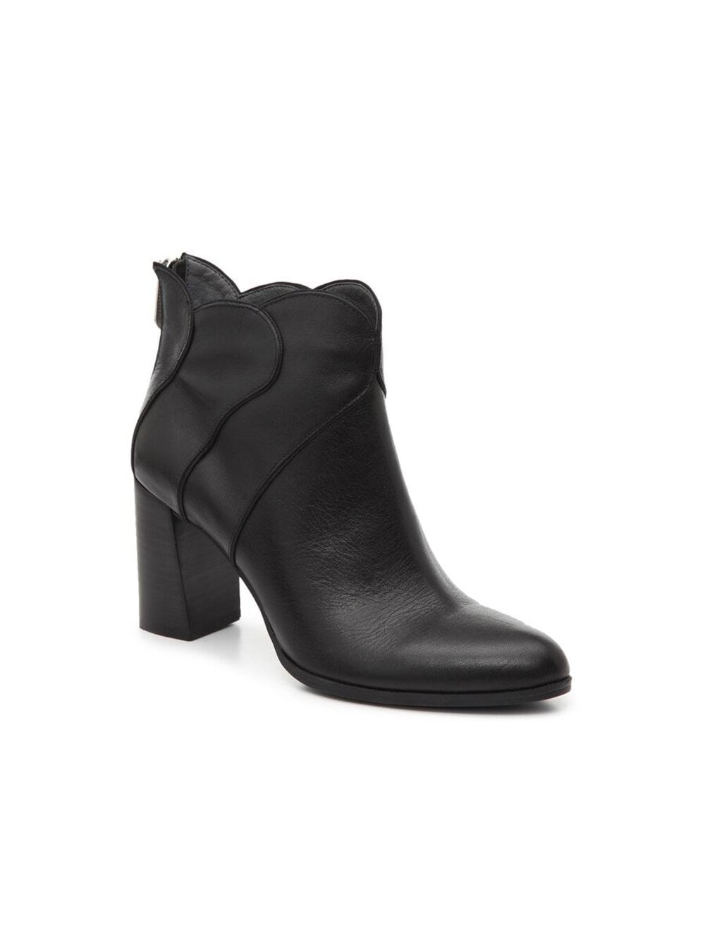 ADRIENNE VITTADINI Women's •Tabby• Black Leather Ankle Bootie 6M